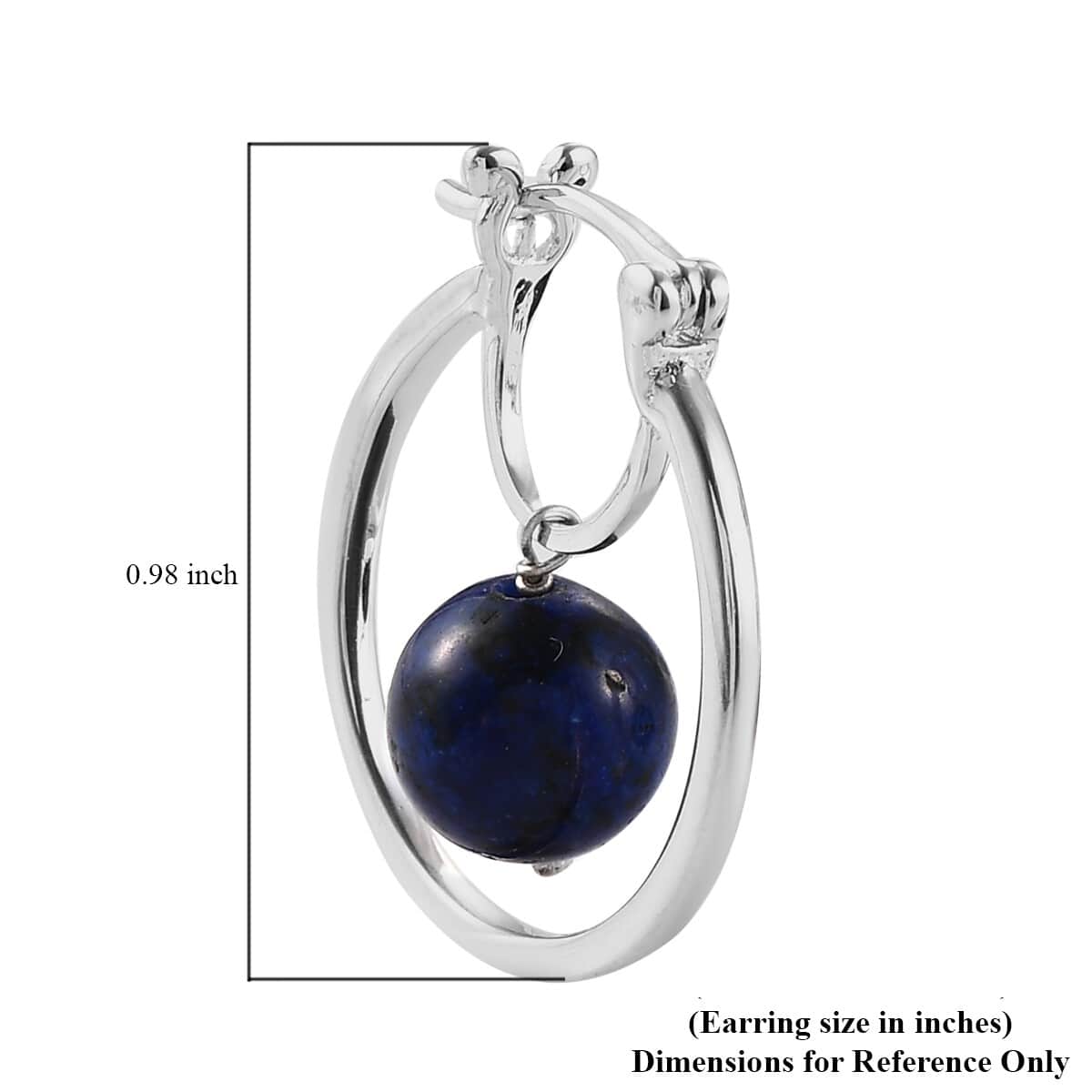 Lapis Lazuli Inside Out Hoop Earrings in Platinum Over Copper 6.85 ctw image number 4