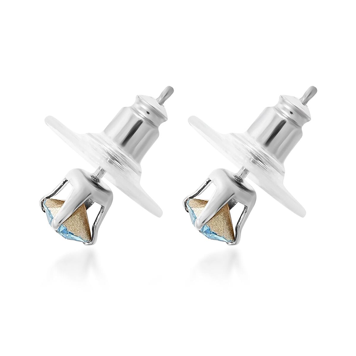 Sky Blue Topaz Earrings in Platinum Over Sterling Silver 1.30 ctw image number 3