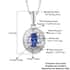 AAA Tanzanite and Diamond Double Halo Pendant Necklace 20 Inches in Platinum Over Sterling Silver 1.50 ctw image number 4