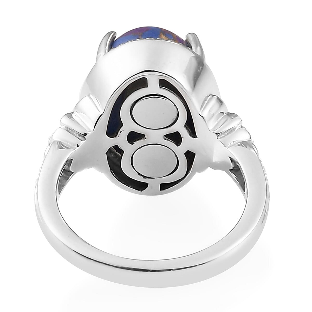 Mojave Purple Turquoise Solitaire Ring in Platinum Over Copper with Magnet (Size 9.0) 5.75 ctw image number 4