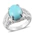 5.65 ctw Natural Arizona Sleeping Beauty Turquoise Ring in Platinum Over Sterling Silver (Size 8) image number 0