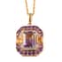 Multi Gemstone and Natural White Zircon Pendant Necklace 18 Inches in 14K Yellow Gold Over Sterling Silver 9.50 Grams 5.80 ctw image number 0