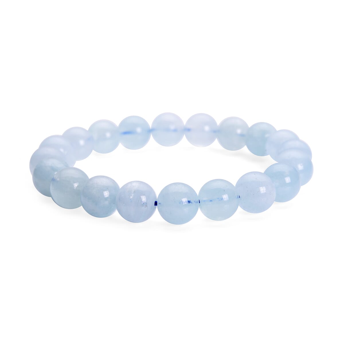 Mangoro Aquamarine 8-11mm Beaded Graduated Stretch Bracelet 138.50 ctw image number 0