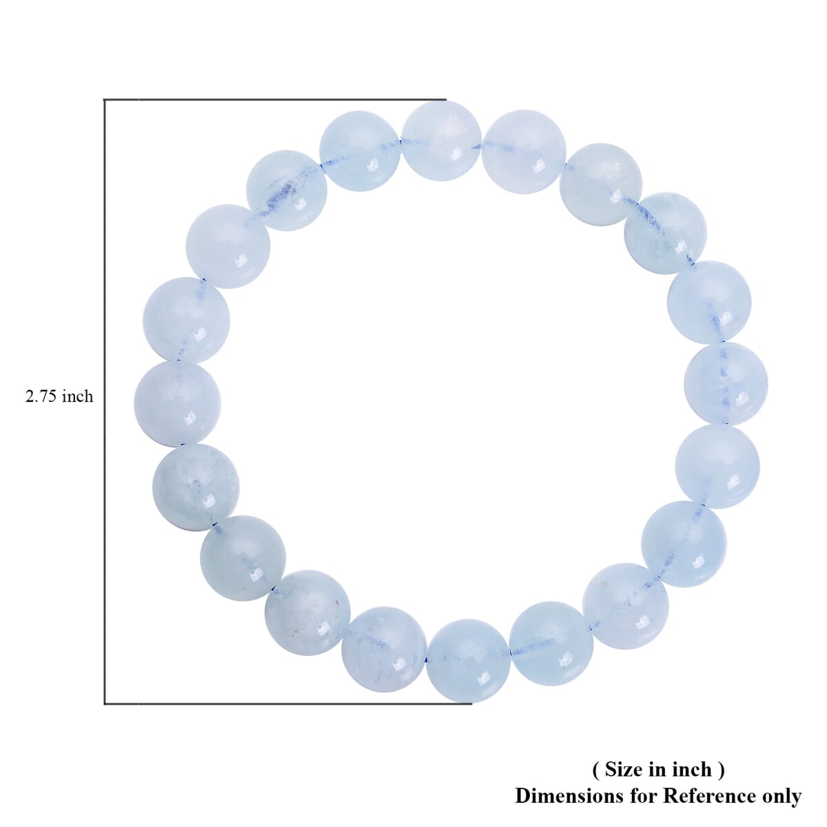 Mangoro Aquamarine 8-11mm Beaded Graduated Stretch Bracelet 138.50 ctw image number 2
