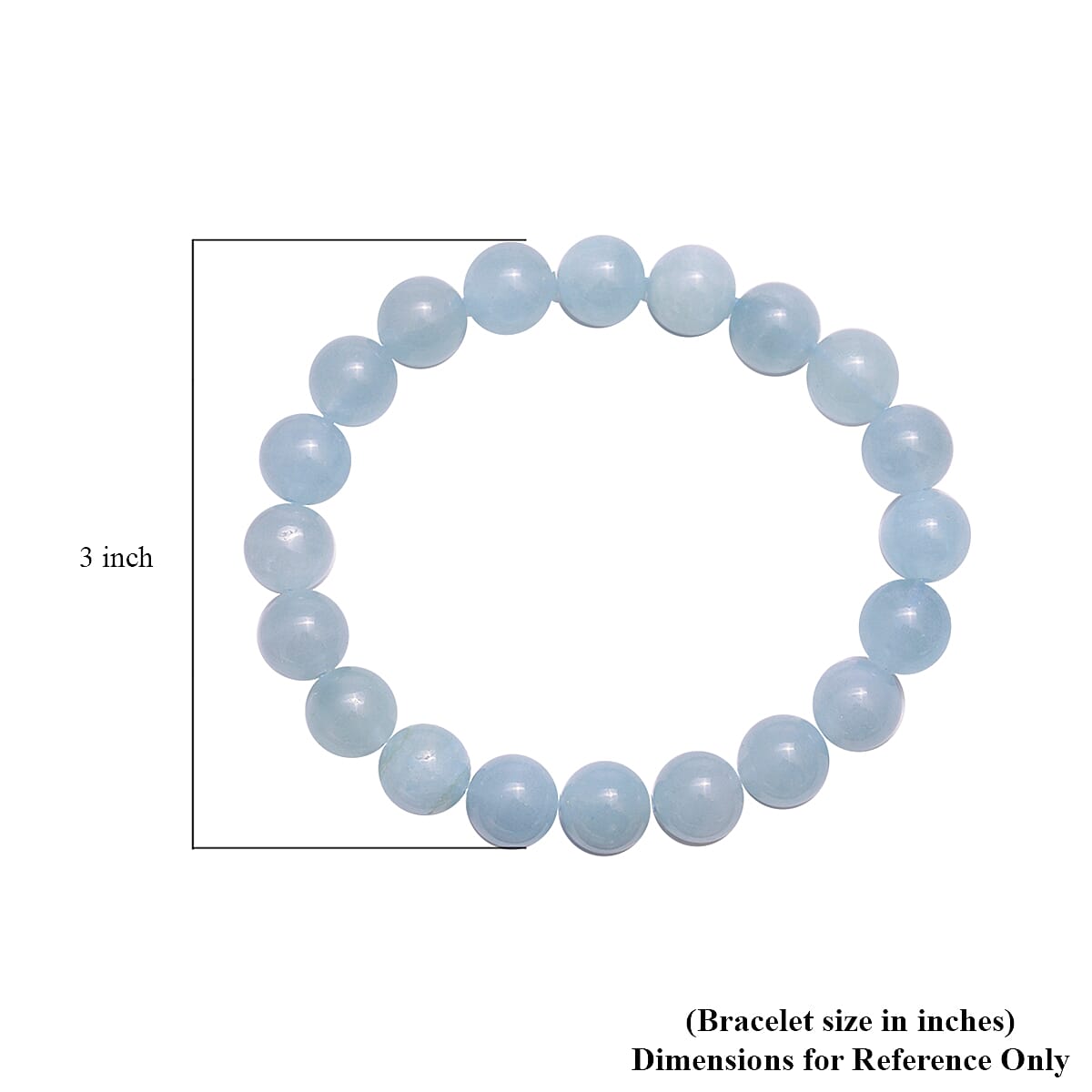 Mangoro Aquamarine 8-11mm Beaded Graduated Stretch Bracelet 138.50 ctw