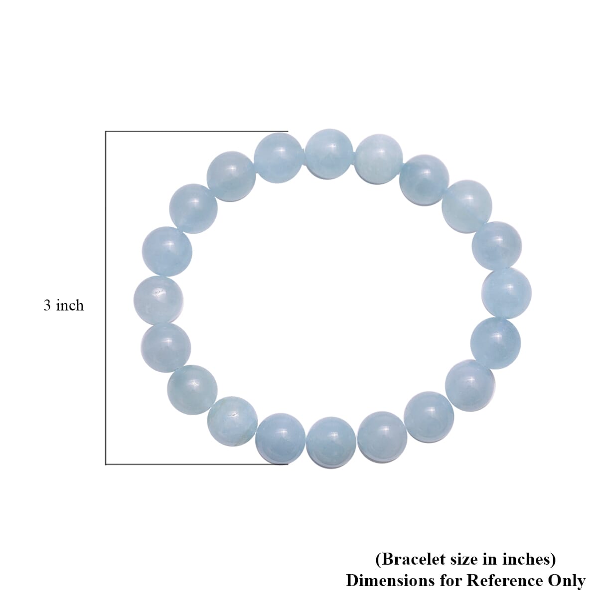Mangoro Aquamarine 8-11mm Beaded Graduated Stretch Bracelet 138.50 ctw image number 3