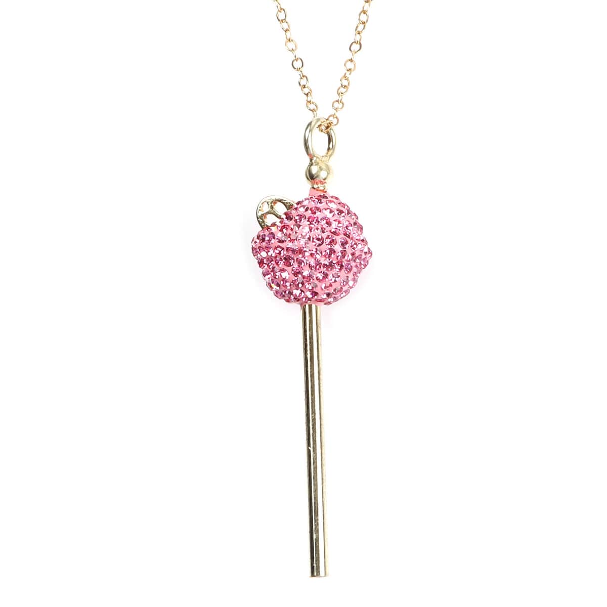 Rose Crystal Pendant Necklace 20 Inches in 14K YG & Platinum Over Sterling Silver  image number 0