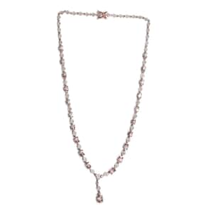 Marropino Morganite and White Zircon Necklace 20 Inches in 14K Rose Gold Over Sterling Silver 17.80 ctw