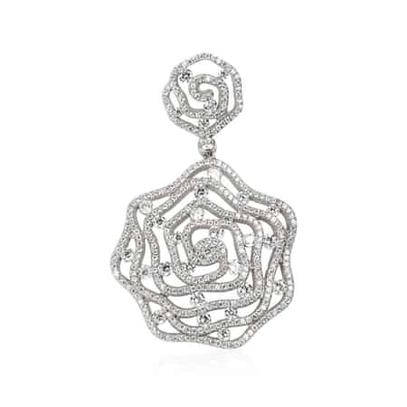 Simulated Diamond Pendant in Platinum Over Sterling Silver image number 0