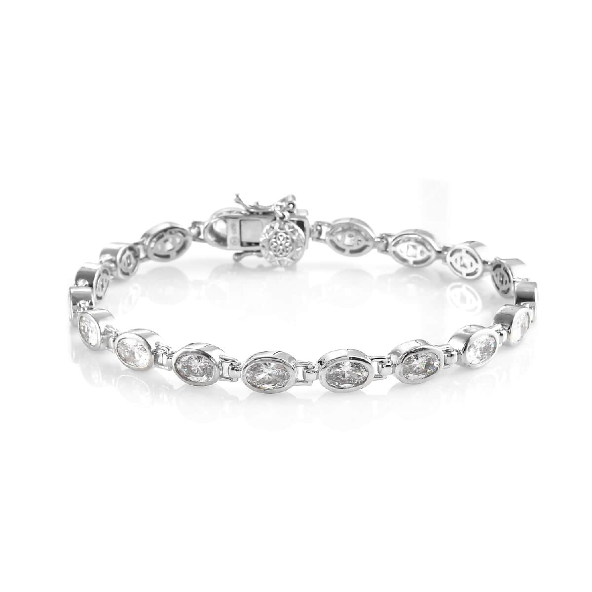 Lustro Stella Made with Finest CZ Bracelet in Platinum Over Sterling Silver (7.25 In) 11.85 ctw image number 0