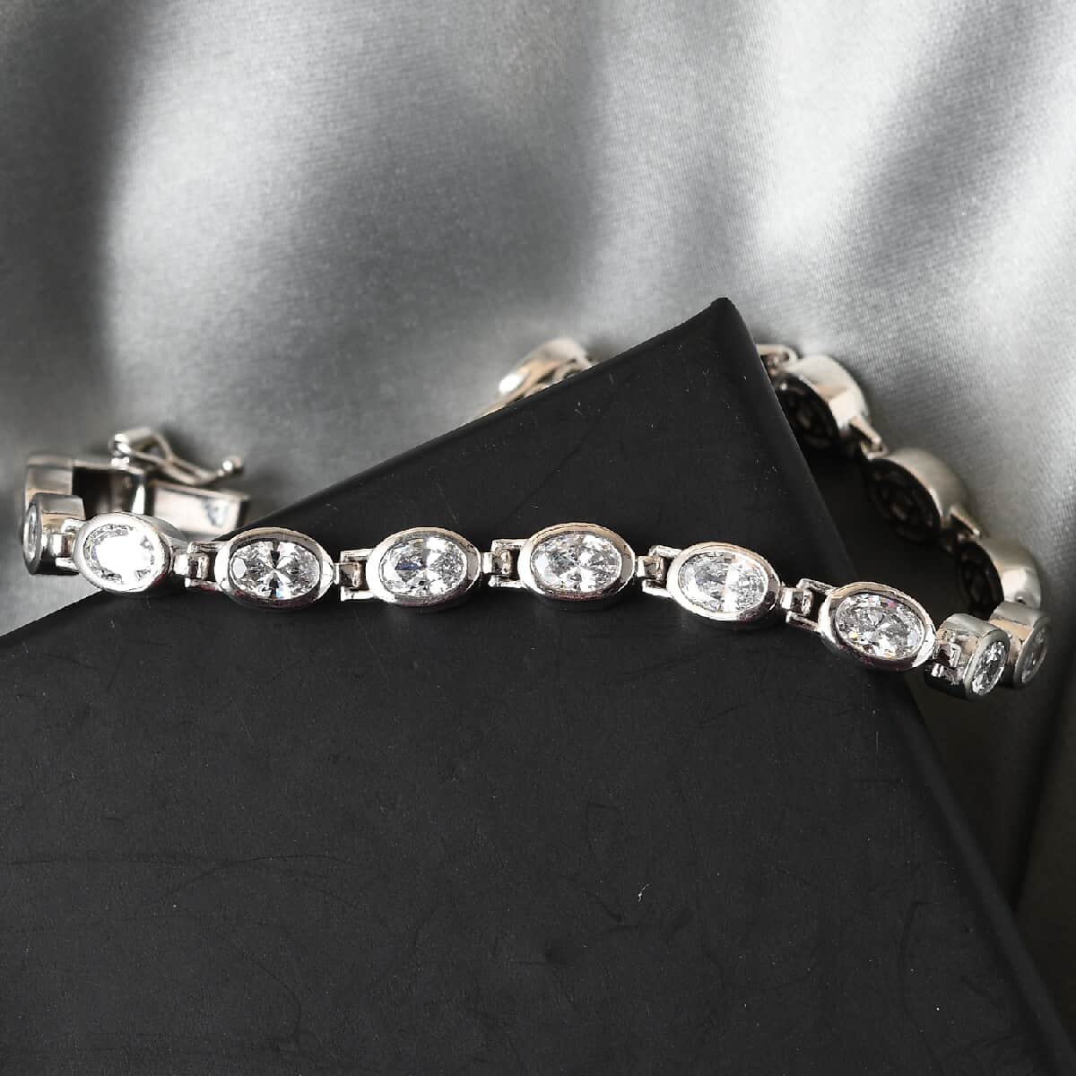 Lustro Stella Made with Finest CZ Bracelet in Platinum Over Sterling Silver (7.25 In) 11.85 ctw image number 1