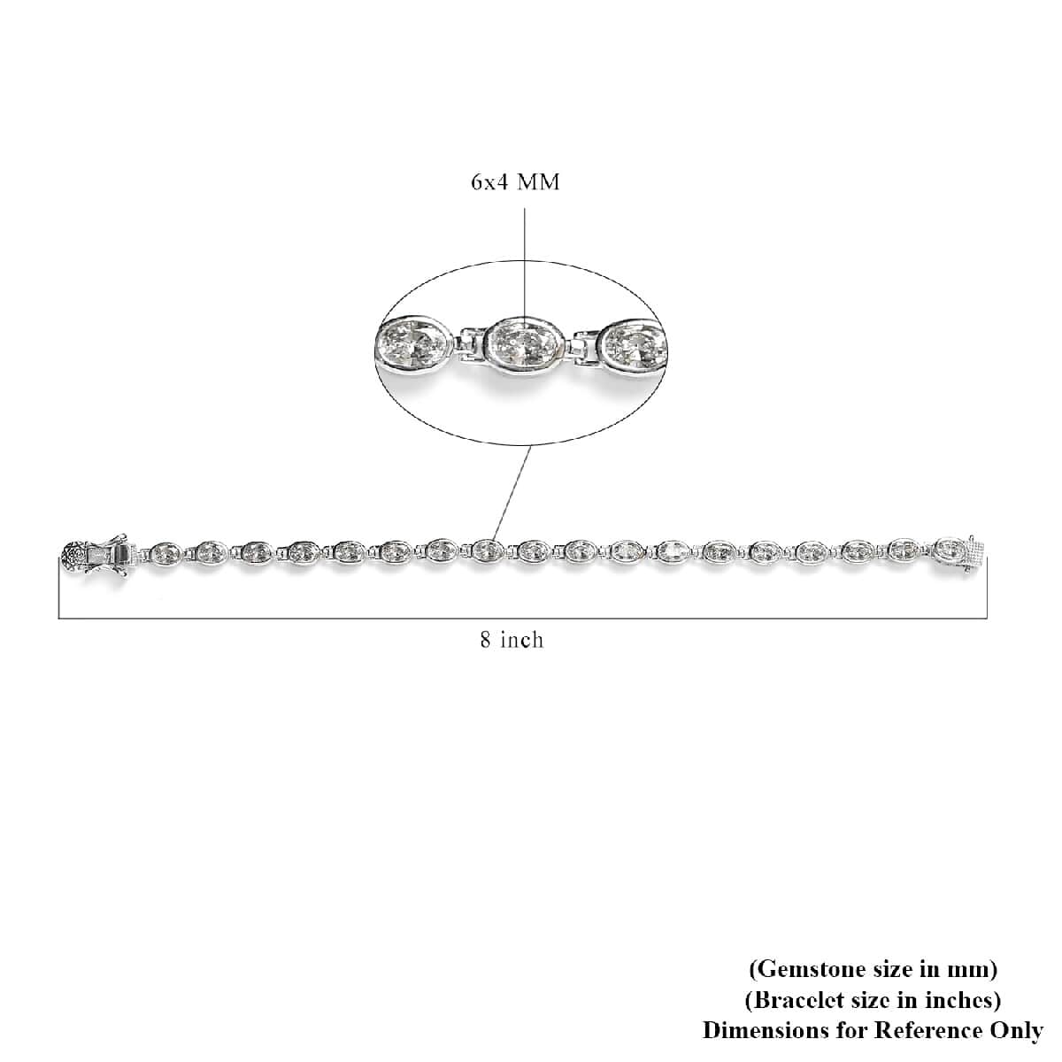 Lustro Stella Made with Finest CZ Bracelet in Platinum Over Sterling Silver (7.25 In) 11.85 ctw image number 4