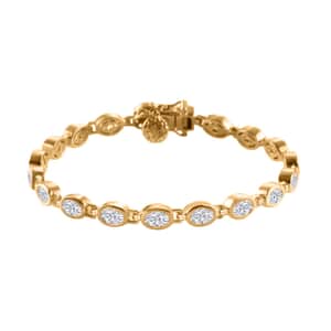 Lustro Stella Made with Finest CZ Bracelet in Vermeil Yellow Gold Over Sterling Silver (7.25 In) 11.85 ctw
