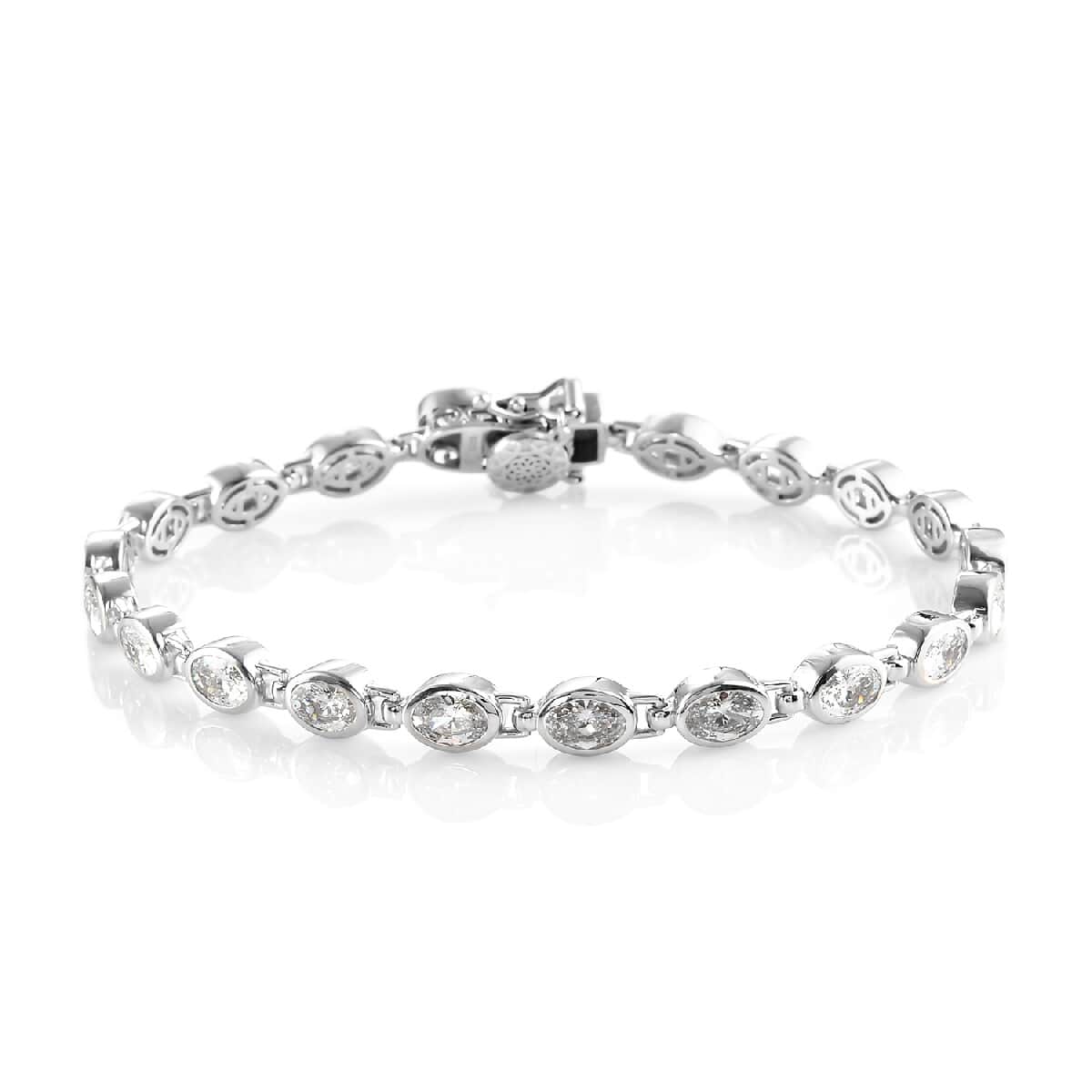 Lustro Stella Made with Finest CZ Bracelet in Platinum Over Sterling Silver (8.00 In) 13.15 ctw image number 0
