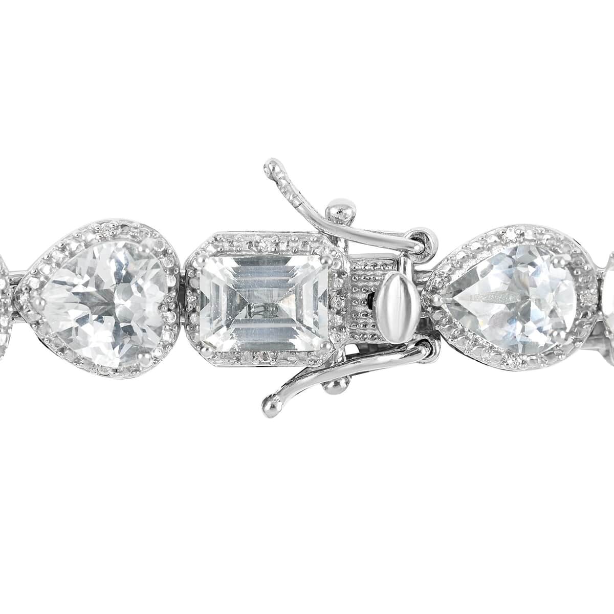 Brazilian Petalite and Natural White Zircon Bracelet in Platinum Over Sterling Silver (7.25 In) 20.70 ctw image number 4