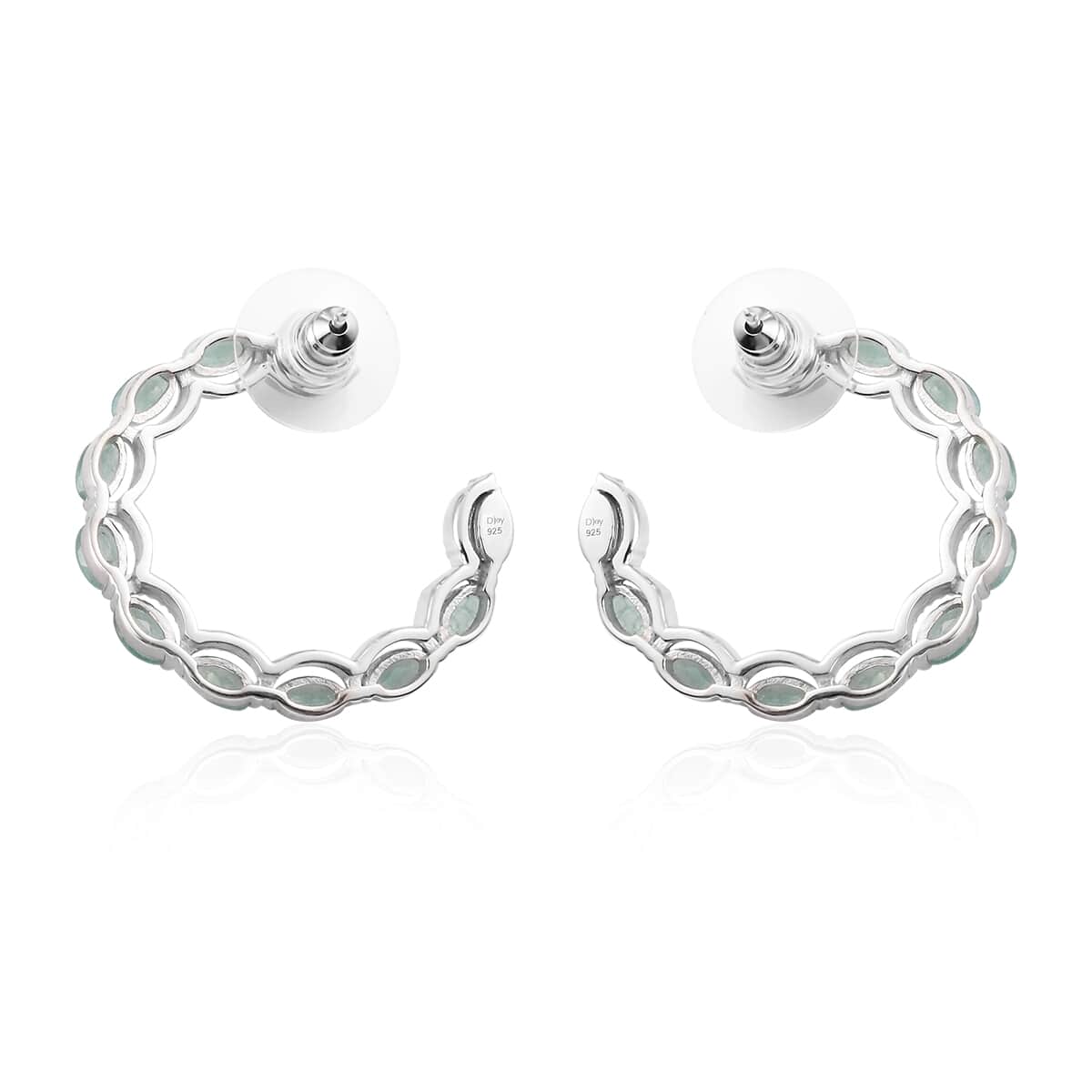 Grandidierite Half Hoop Earrings in Platinum Over Sterling Silver 4.90 ctw image number 3