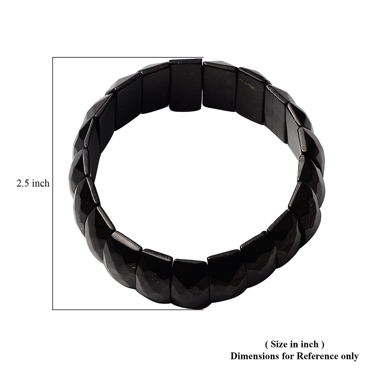 Shungite Block Stretch Bracelet 162.50 ctw image number 2