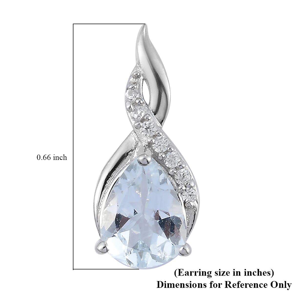 1.90 ctw Goshenite and Zircon Earrings in Platinum Over Sterling Silver image number 4