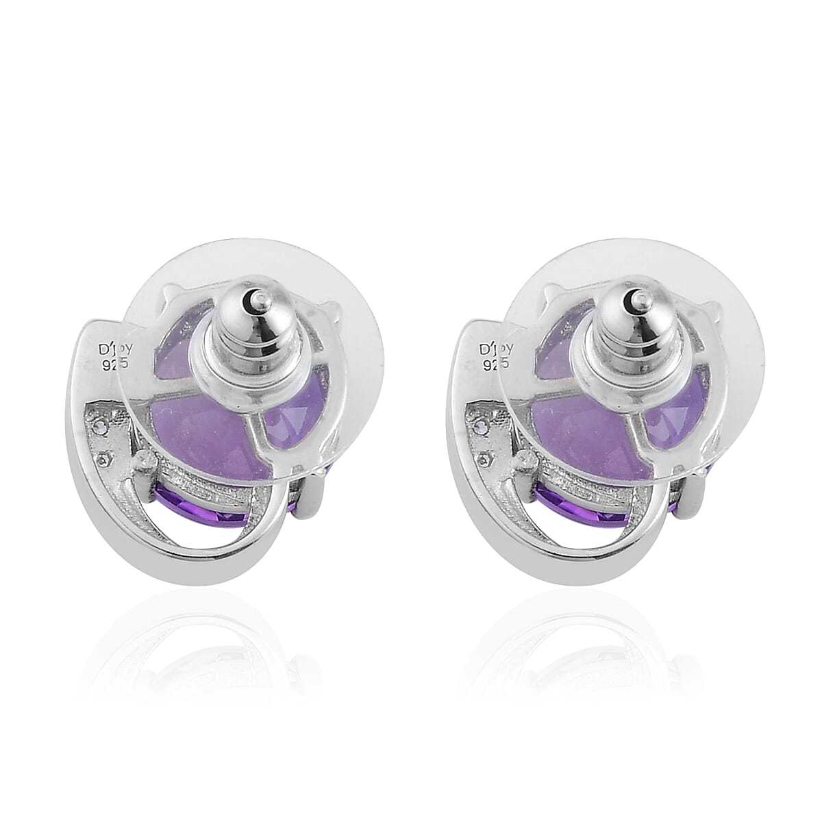 Mashamba Amethyst and Natural White Zircon Earrings in Platinum Over Sterling Silver 7.75 ctw