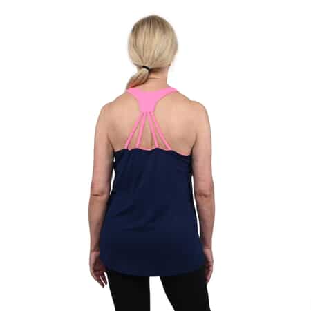 Buy JOVIE Navy & Pink Women's Support Tank Top with Built-in Bra- 1X at  ShopLC.