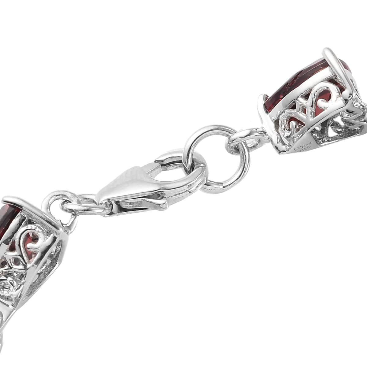Mozambique Garnet Bracelet (7.25 In) and Stud Earrings Set in Platinum Over Sterling Silver 5.35 ctw image number 2