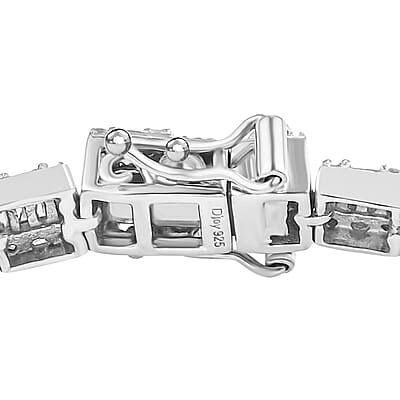 Diamond Bracelet in Platinum Over Sterling Silver (6.50 In) 13.15 Grams 3.80 ctw