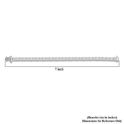 Diamond Bracelet in Platinum Over Sterling Silver (6.50 In) 13.15 Grams 3.80 ctw