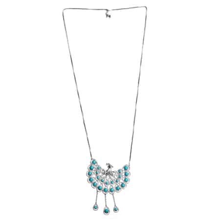 American Natural Sleeping Beauty Turquoise Necklace 20 Inches in Platinum Over Sterling Silver 9.80 ctw image number 0