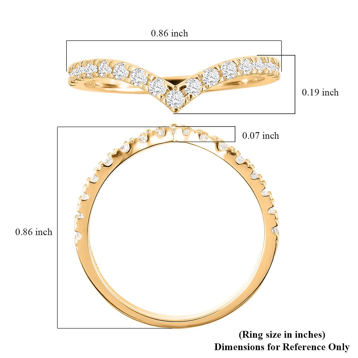 Moissanite Wishbone Ring in Vermeil YG Over Sterling Silver (Size 10.0) 0.35 ctw image number 5