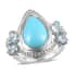 Sleeping Beauty Turquoise and Sky Blue Topaz Ring in Platinum Over Sterling Silver (Size 6.0) 7.00 ctw image number 0
