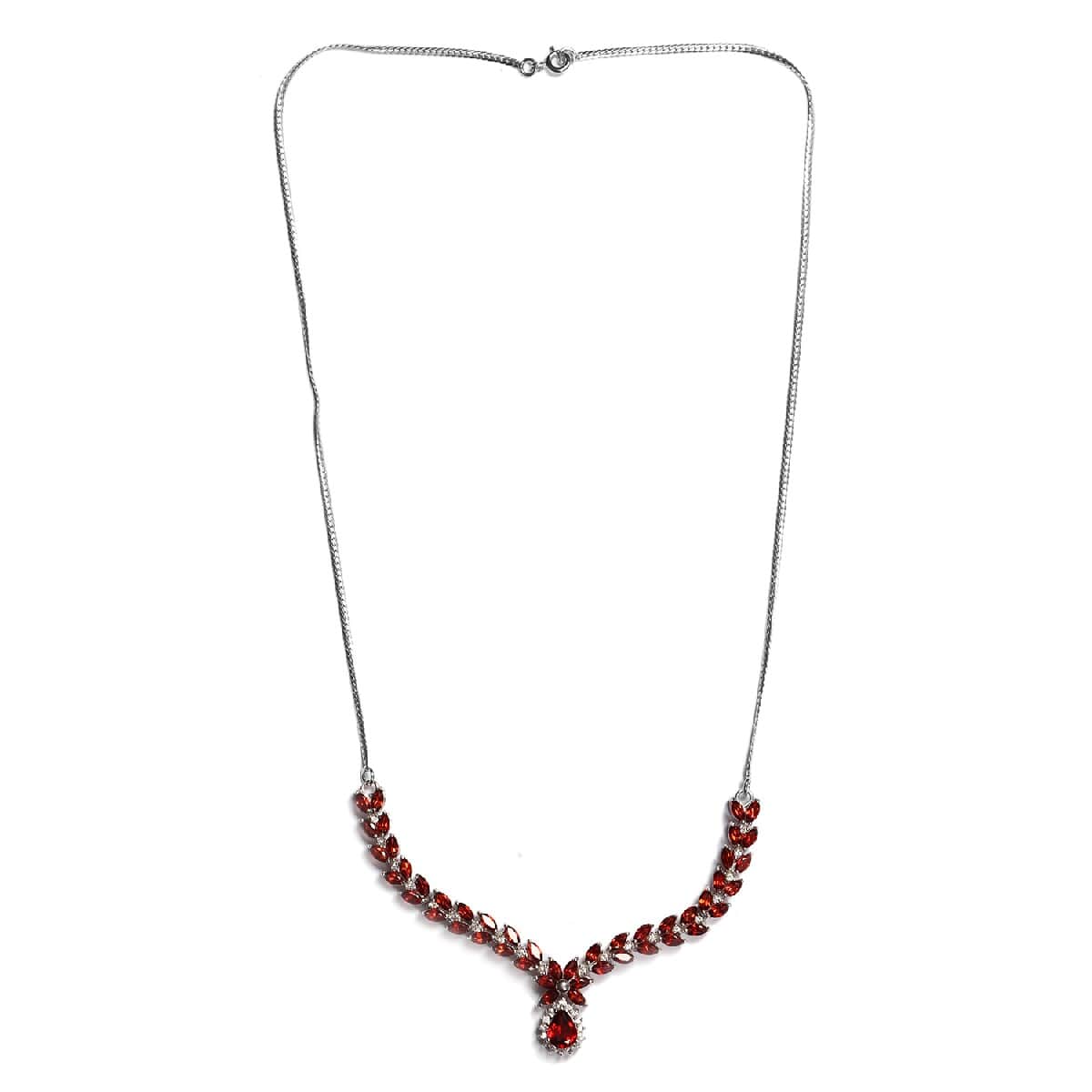 Mozambique Garnet and Zircon Necklace 20 Inches in Platinum Over Sterling Silver 14.42 Grams 11.00 ctw image number 0