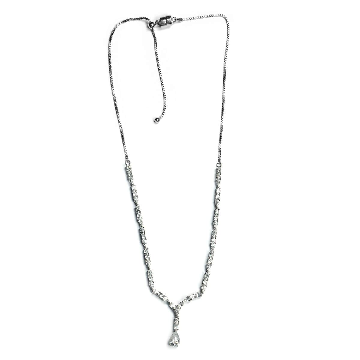 White Topaz Necklace 22 Inches in Platinum Over Sterling Silver 14.35 ctw image number 0