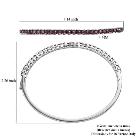 Pyrope Garnet Bangle Bracelet in Platinum Over Sterling Silver (7.25 in) 4.00 ctw image number 5