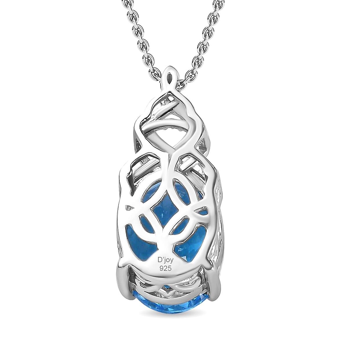 Blue Topaz Solitaire Pendant Necklace 20 Inches in Platinum Over Sterling Silver 7.00 ctw image number 4