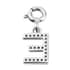 Diamond Initial E Charm in Platinum Over Sterling Silver 0.13 ctw image number 4