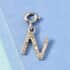 Diamond Initial N Charm in Platinum Over Sterling Silver 0.12 ctw image number 1