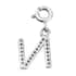Diamond Initial N Charm in Platinum Over Sterling Silver 0.12 ctw image number 4