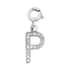 Diamond Initial P Charm in Platinum Over Sterling Silver 0.13 ctw image number 0
