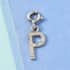 Diamond Initial P Charm in Platinum Over Sterling Silver 0.13 ctw image number 1