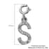 Diamond Initial S Charm in Platinum Over Sterling Silver 0.13 ctw image number 5