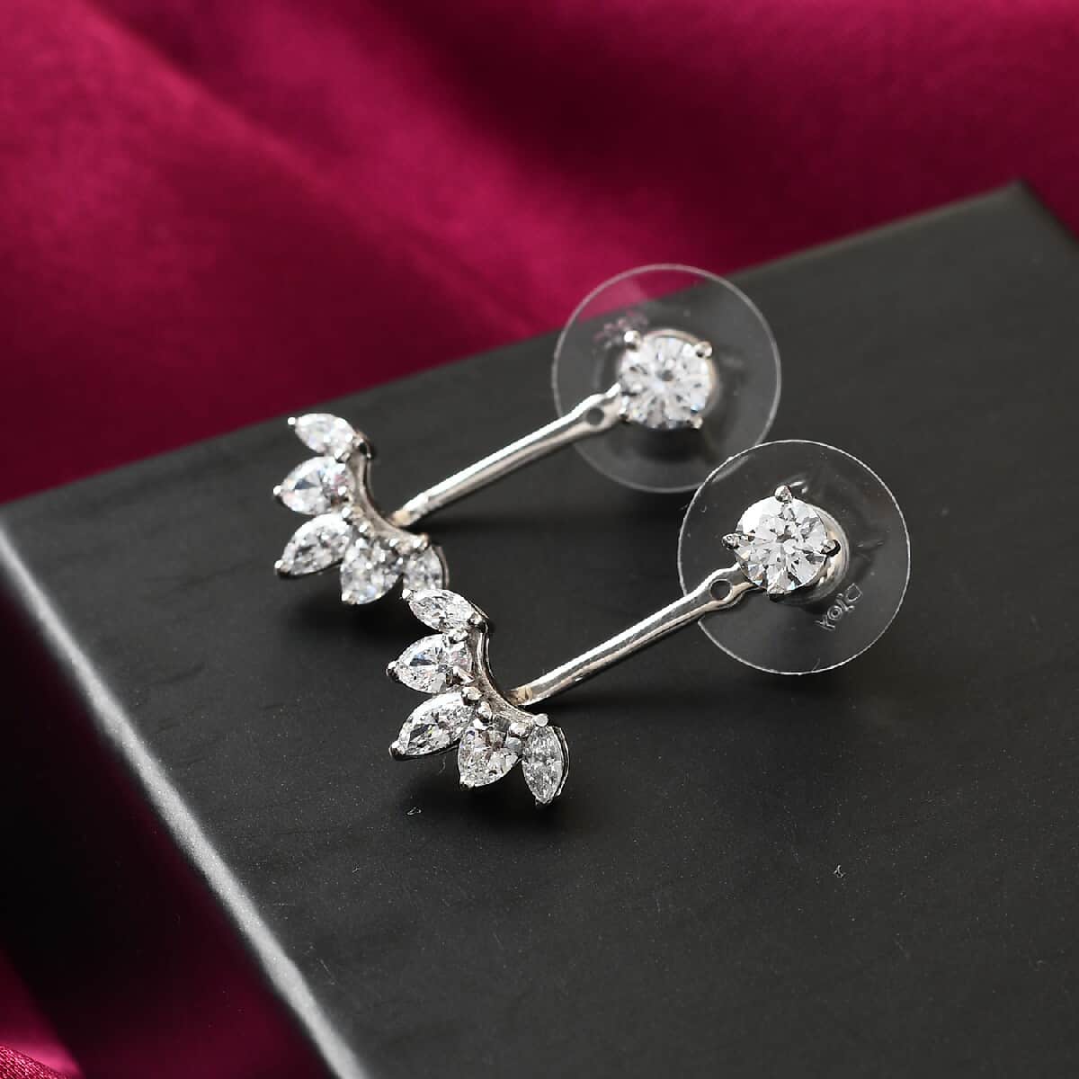 Lustro Stella Made with Finest CZ Dangling Earrings in Platinum Over Sterling Silver 3.25 ctw image number 1