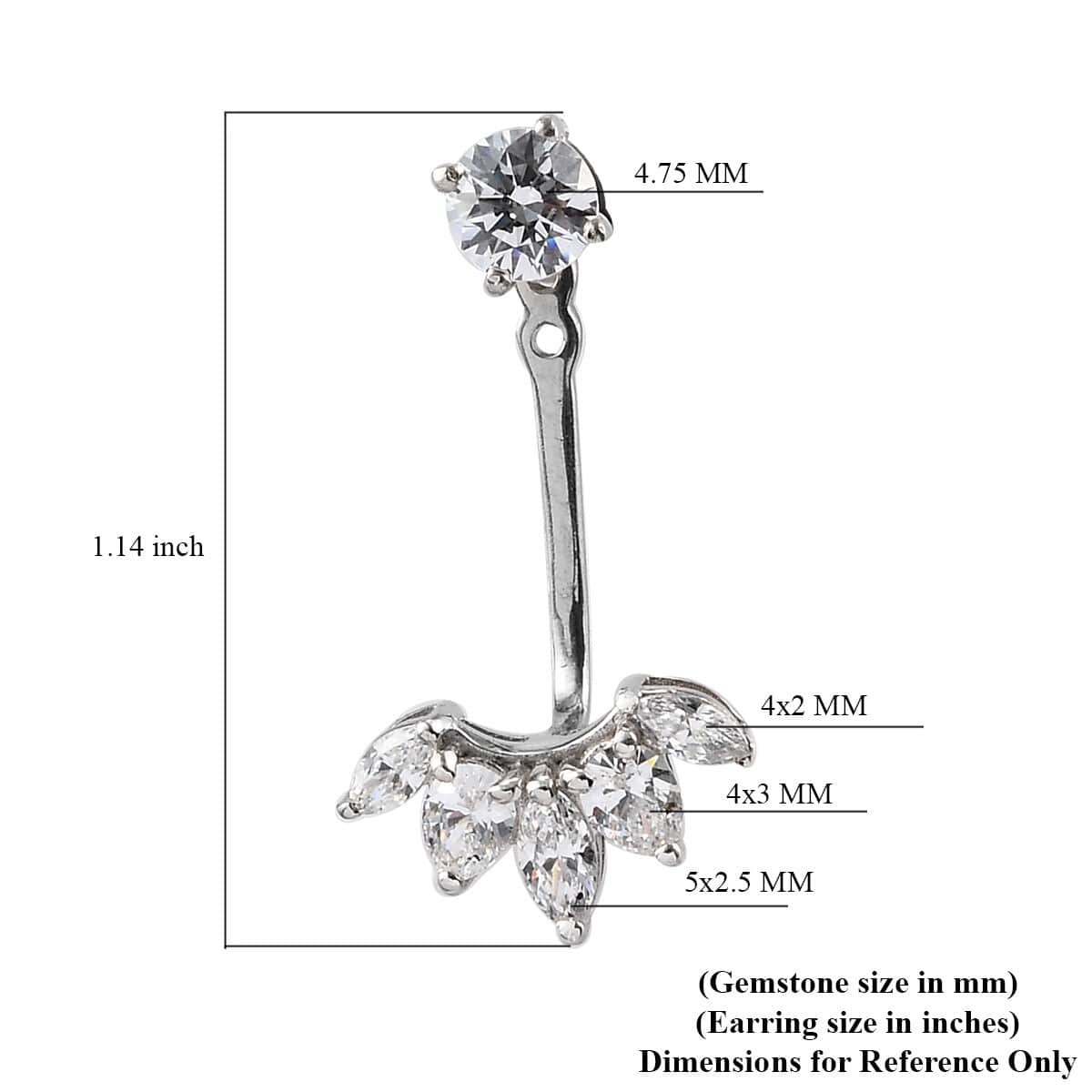 Lustro Stella Made with Finest CZ Dangling Earrings in Platinum Over Sterling Silver 3.25 ctw image number 4