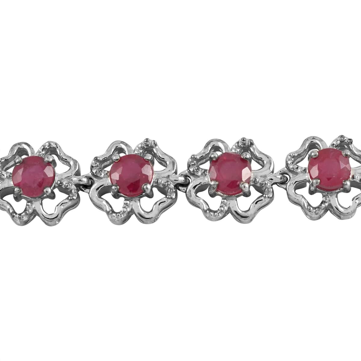Niassa Ruby (FF) Bracelet in Platinum Over Sterling Silver (6.50 In) 5.10 ctw image number 2