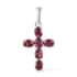 Orissa Rose Garnet Cross Pendant in Sterling Silver 1.40 ctw image number 0