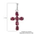 Orissa Rose Garnet Cross Pendant in Sterling Silver 1.40 ctw image number 4