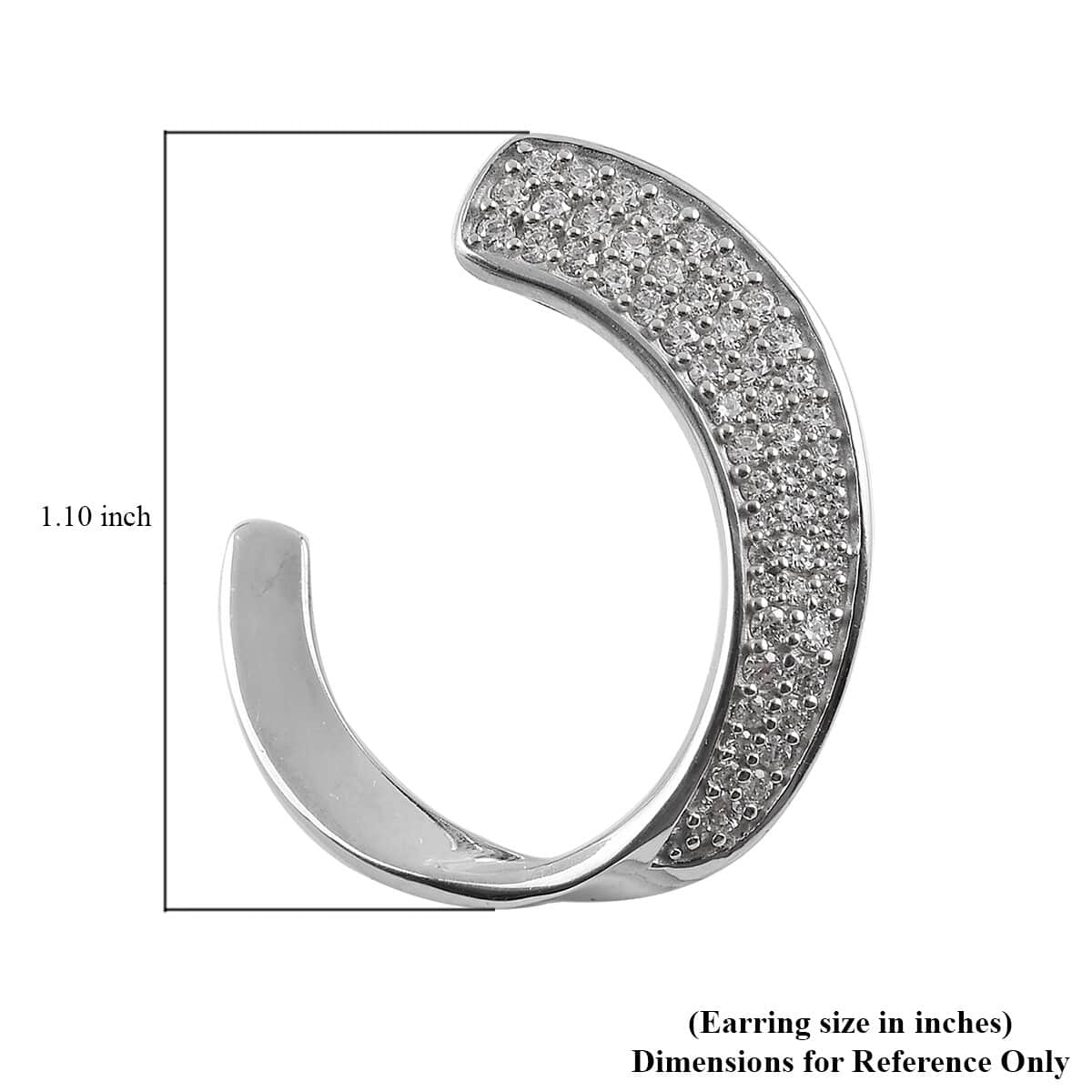 Lustro Stella Made with Finest CZ J-hoop Earrings in Platinum Over Sterling Silver 1.80 ctw image number 4