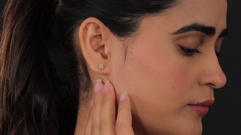 D'Joy Diamond Stud Earrings in Platinum Over Sterling Silver 0.15 ctw