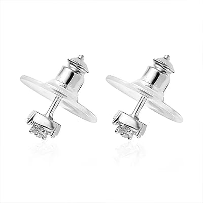 D'Joy Diamond 0.15 ctw Stud Earrings in Platinum Over Sterling Silver