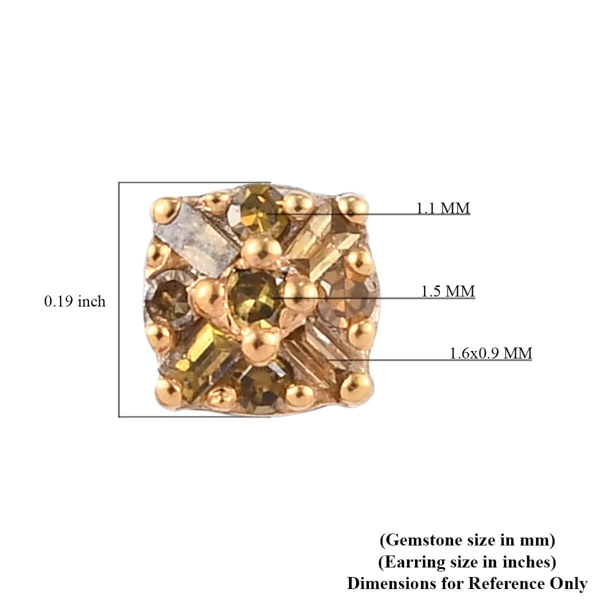 Yellow Diamond 0.15 ctw Stud Earrings in Rhodium Platinum Plated in Sterling Silver, Diamond Studs, Diamond Earrings, Anniversary Gifts For Her image number 6
