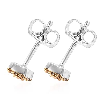 D'Joy Yellow Diamond 0.15 ctw Stud Earrings in Platinum Over Sterling Silver